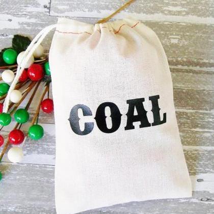 Christmas Coal Gift Bag, Size 4 Inch X 6 Inch