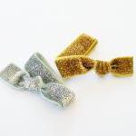 2 Glitter Hair Ties, Silver And Gold By Lucky Girl