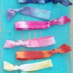 6 Tie Dye Hair Ties, The Rainbow Set By Lucky Girl