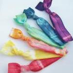 6 Tie Dye Hair Ties, The Rainbow Set By Lucky Girl