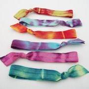 6 Tie Dye Hair Ties by Lucky Girl