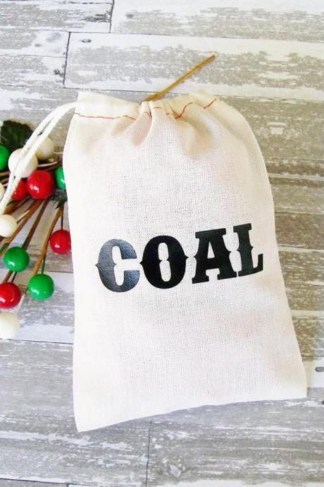 Christmas Coal Gift Bag, Size 4 inch x 6 inch